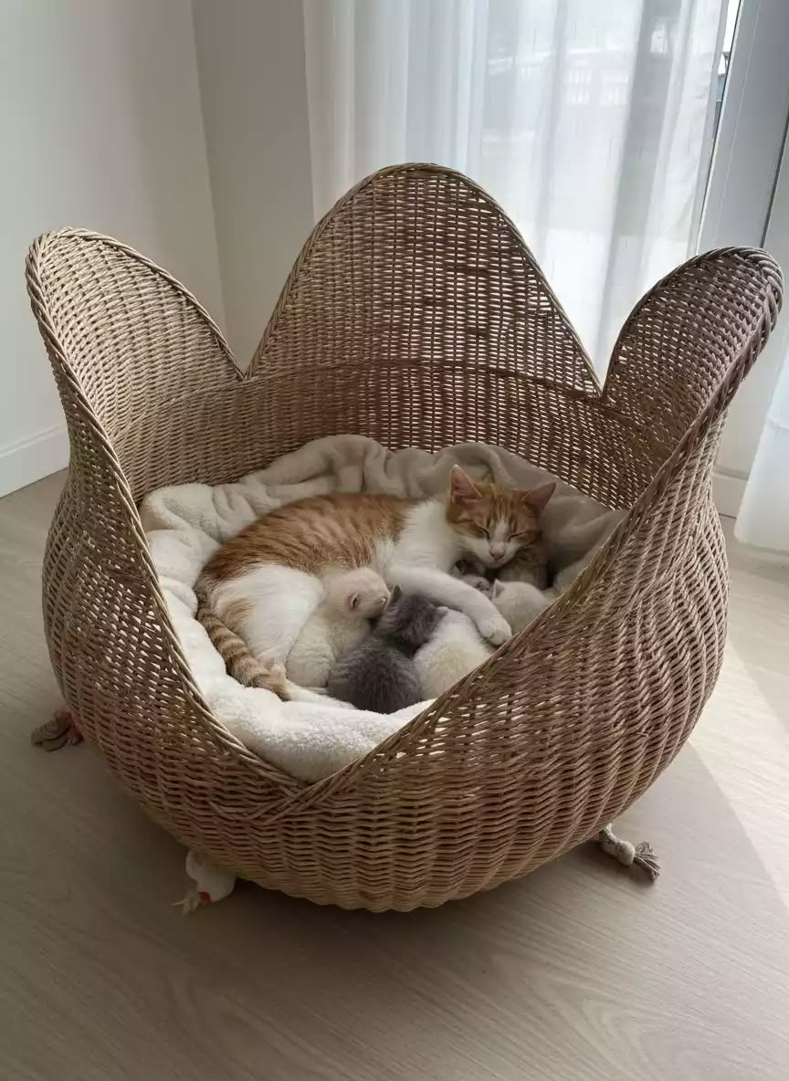 Lit Surélevé en Bois Premium pour Chien & Chat – Design Élégant & Confort Naturel