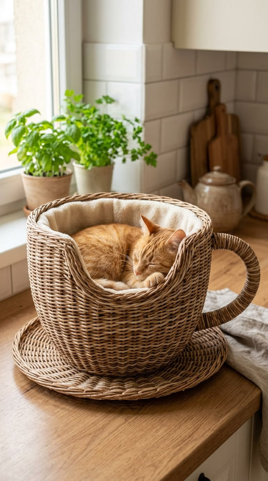 Lit Surélevé en Bois Premium pour Chien & Chat – Design Élégant & Confort Naturel